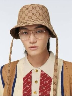 Gucci Monogram Reversible Bucket Hat with straps